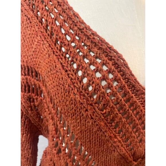 Free People Constellation Crochet Midi Sweater Dress Tunic size S Fringe Hem - Picture 5 of 13